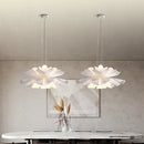 GobekUsa Acrylic Flower Pendant Chandelier: Nordic Design LED Hanging Fixture for Elegant Decor