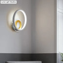 GobekUsa Nordic White and Wood Double Ring LED Wall Lamp - Warm/White Light for Home
