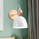 GobekUsa Nordic Wall Lamp with Angle-Adjustable Domed Shade and One Light for Bedroom