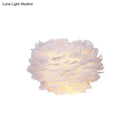 GobekUsa White Feather Nordic Wall Sconce with Blossoming Flower Design for Girls' Bedroom Lighting