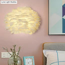 GobekUsa White Feather Nordic Wall Sconce with Blossoming Flower Design for Girls' Bedroom Lighting
