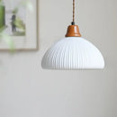 GobekUsa Brown Wood LED Pendant Lamp Ceramic Nordic Hanging Light Fixtures