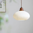 GobekUsa Brown Wood LED Pendant Lamp Ceramic Nordic Hanging Light Fixtures