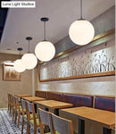 GobekUsa Nordic White Glass Ball Pendant Lights Modern LED Living Room Hanglamp Pendant Lamp Restaurant Bar Aisle Bubble Ball Luminaire
