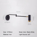 GobekUsa Adjustable LED Swing Arm Wall Light Nordic Sconce Bedside Lamp