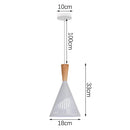 Nordic White Iron Pendant Light With Wood Accent