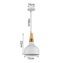 Nordic White Iron Pendant Light With Wood Accent