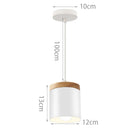 Nordic White Iron Pendant Light With Wood Accent