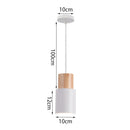Nordic White Iron Pendant Light With Wood Accent