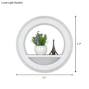 GobekUsa Nordic White LED Acrylic Halo Ring Wall Sconce Light Fixture with Shelf Design