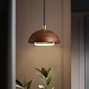 Nordic Wood And Acrylic Pendant Light In Brown