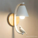 GobekUsa Birdie Wall Lamp: Modern Nordic Wood Bedroom Light