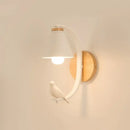 GobekUsa Birdie Wall Lamp: Modern Nordic Wood Bedroom Light