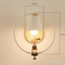 GobekUsa Birdie Wall Lamp: Modern Nordic Wood Bedroom Light