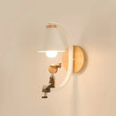 GobekUsa Birdie Wall Lamp: Modern Nordic Wood Bedroom Light