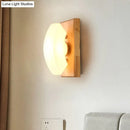 GobekUsa Frosted White Glass Arch Sconce - Nordic Single-Blue Wall Light with Wood Backplate