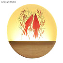 GobekUsa Nordic Wood Sconce with LED Mural Light, Deer/Bird Patterned Acrylic Shade - Ideal for Bedroom Wall Mount