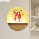 GobekUsa Nordic Wood Sconce with LED Mural Light, Deer/Bird Patterned Acrylic Shade - Ideal for Bedroom Wall Mount