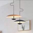 Nordic Wood Grain Black Ring Pendant Light