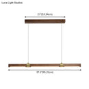 GobekUsa Nordic Wood Island Pendant LED Strip Light in Brown for Dining Table