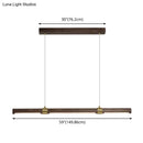 GobekUsa Nordic Wood Island Pendant LED Strip Light in Brown for Dining Table