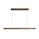 GobekUsa Nordic Wood Island Pendant LED Strip Light in Brown for Dining Table