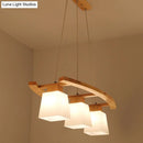 GobekUsa Nordic Wood Pendant Light with Glass Lampshade for Dining Table