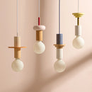 Nordic Wood Pendant Light With Iron Accent