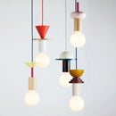 Nordic Wood Pendant Light With Iron Accent