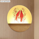 GobekUsa Nordic Wood Sconce with LED Mural Light, Deer/Bird Patterned Acrylic Shade - Ideal for Bedroom Wall Mount