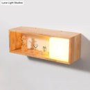 GobekUsa Nordic Wood Wall Sconce with Rack Feature - Fillet/Right Angle Rectangle Design for Bedside Flush Mount