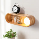 GobekUsa Nordic Wood Wall Sconce with Rack Feature - Fillet/Right Angle Rectangle Design for Bedside Flush Mount