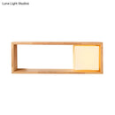 GobekUsa Nordic Wood Wall Sconce with Rack Feature - Fillet/Right Angle Rectangle Design for Bedside Flush Mount