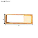 GobekUsa Nordic Wood Wall Sconce with Rack Feature - Fillet/Right Angle Rectangle Design for Bedside Flush Mount