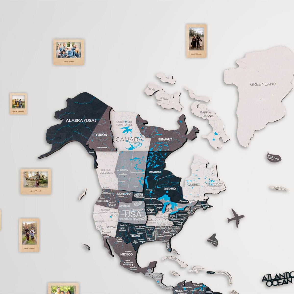 Bundle: Colored Map, Photo Frames, Flags and Airplanes Pins, photo 9 of 11
