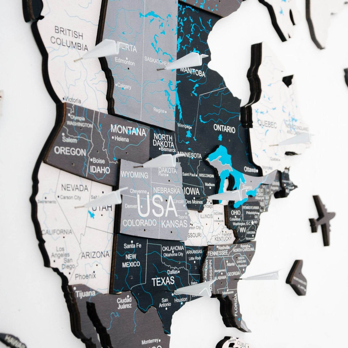 Bundle: Colored Map, Photo Frames, Flags and Airplanes Pins, photo 2 of 11