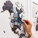 Triptych Wall Art - Wooden World Map (Nordik)
