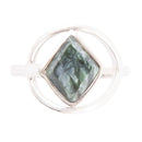 North Star Green Seraphinite and Sterling Silver Ring