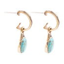 Nova Half-Hoop Blue Turquoise and Golden Earrings