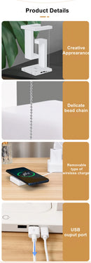 GobekUsa Novelty floating lamp with 10 W  detachable wireless charger decorative light for bedroom/office