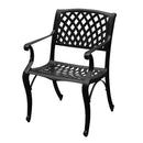 Outdoor Aluminum 5pc Round Black Patio Dining Set with Four Chairs