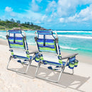 2 Pieces Folding Backpack Beach Chair with Pillow-Pink by LJGDeals