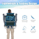 2 Pieces Folding Backpack Beach Chair with Pillow-Pink by LJGDeals
