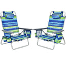 2 Pieces Folding Backpack Beach Chair with Pillow-Pink by LJGDeals