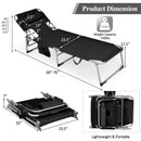 Folding Beach Lounge Chair with Pillow for Outdoor-Black by LJGDeals