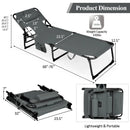Folding Beach Lounge Chair with Pillow for Outdoor-Gray by DirectDeals