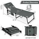 Folding Beach Lounge Chair with Pillow for Outdoor-Gray by LJGDeals