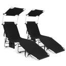 Adjustable Outdoor Beach Patio Pool Recliner with Sun Shade by LJGDeals