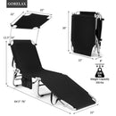 Adjustable Outdoor Beach Patio Pool Recliner with Sun Shade by LJGDeals