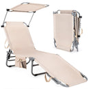 Adjustable Outdoor Beach Patio Pool Recliner with Sun Shade by LJGDeals